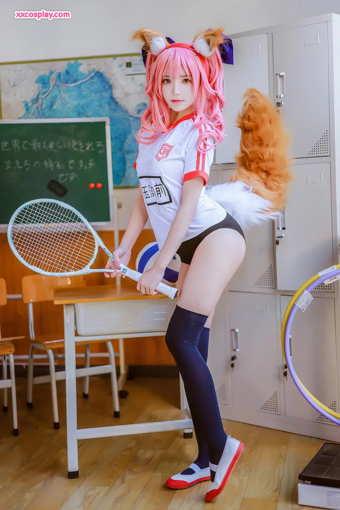 Sakura Momomiao as Tamamo-no-Mae in Gym Uniform